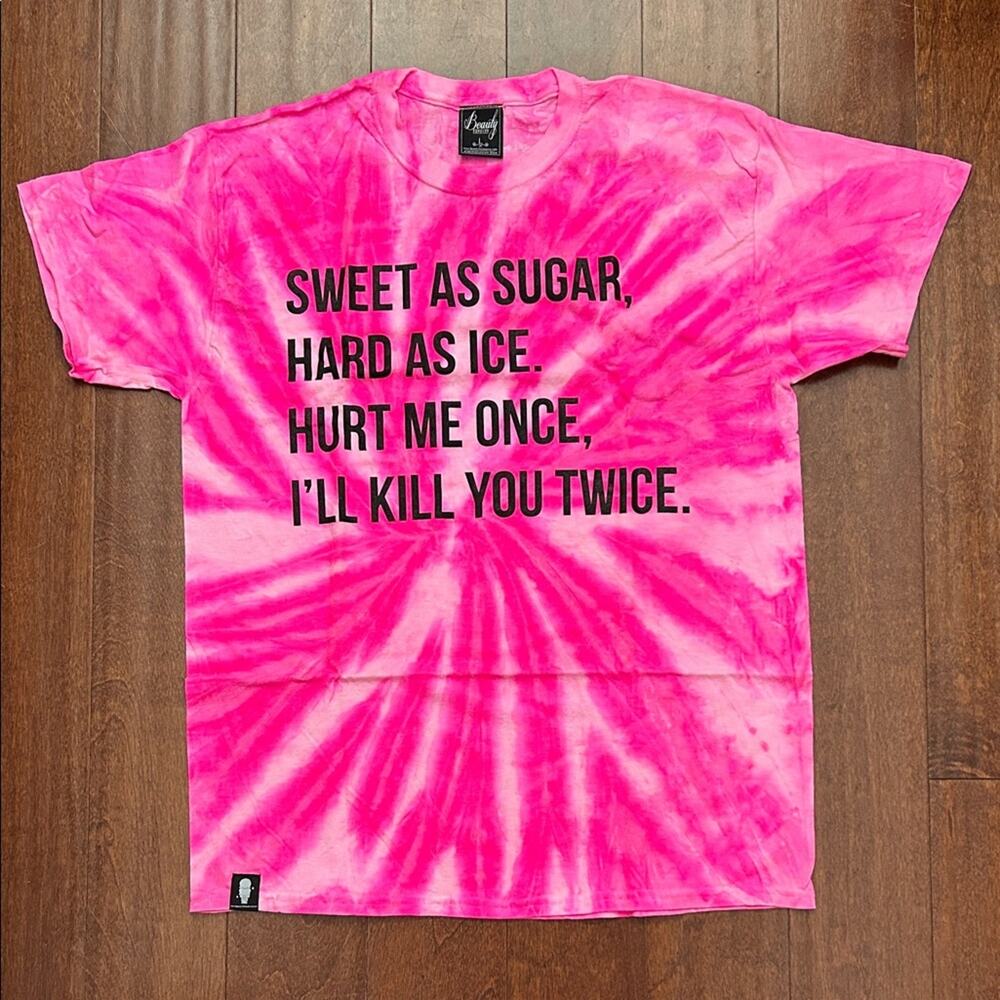 Jeffree Star Beauty Forever, Sweet as Sugar
Pink Tie Dye Tee Shirt, Size L, NWOT